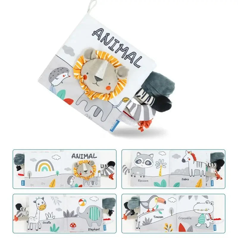 Animal Sensory Soft Book for Babies – Early Learning Toy for Ages 0 to 12 Months