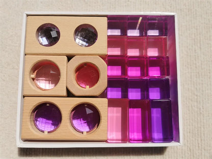 Montessori Wooden and Acrylic See-Through Blocks