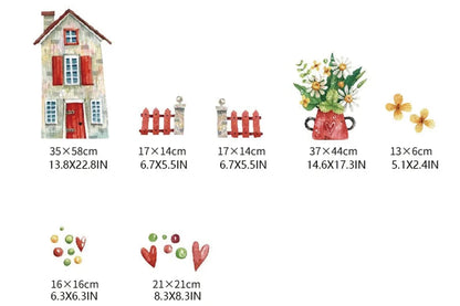 Watercolour House Fabric Wall Murals