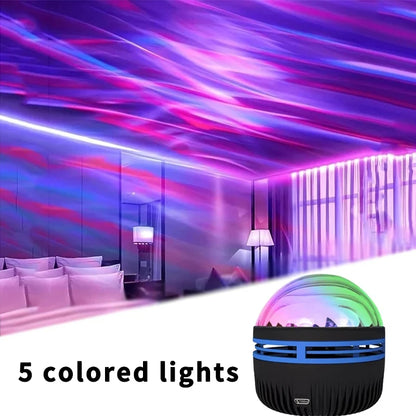 USB Galaxy Projector Aurora 5V Night Light 360° Rotating GB Colorful NightLights with Remote Control for Home Theater Room Deco