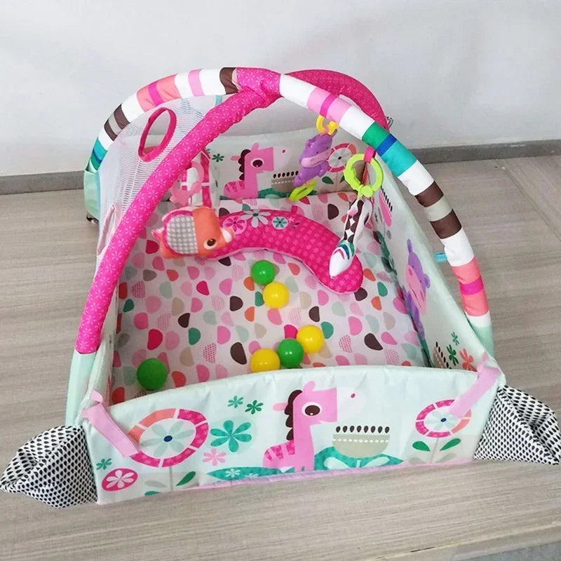Multifunctional Baby Play Mat with Activity Frame – Crawling & Learning Fun