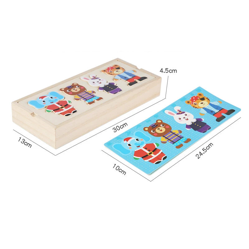 Wooden Bear Dress-Up Puzzle