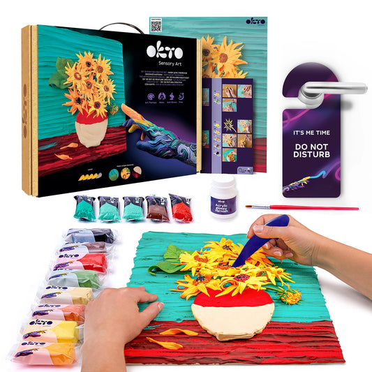 3D Air-Dry Clay Sensory Art – “Sunflowers” Design