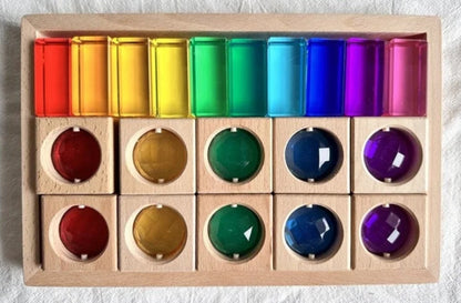 Montessori Wooden and Acrylic See-Through Blocks