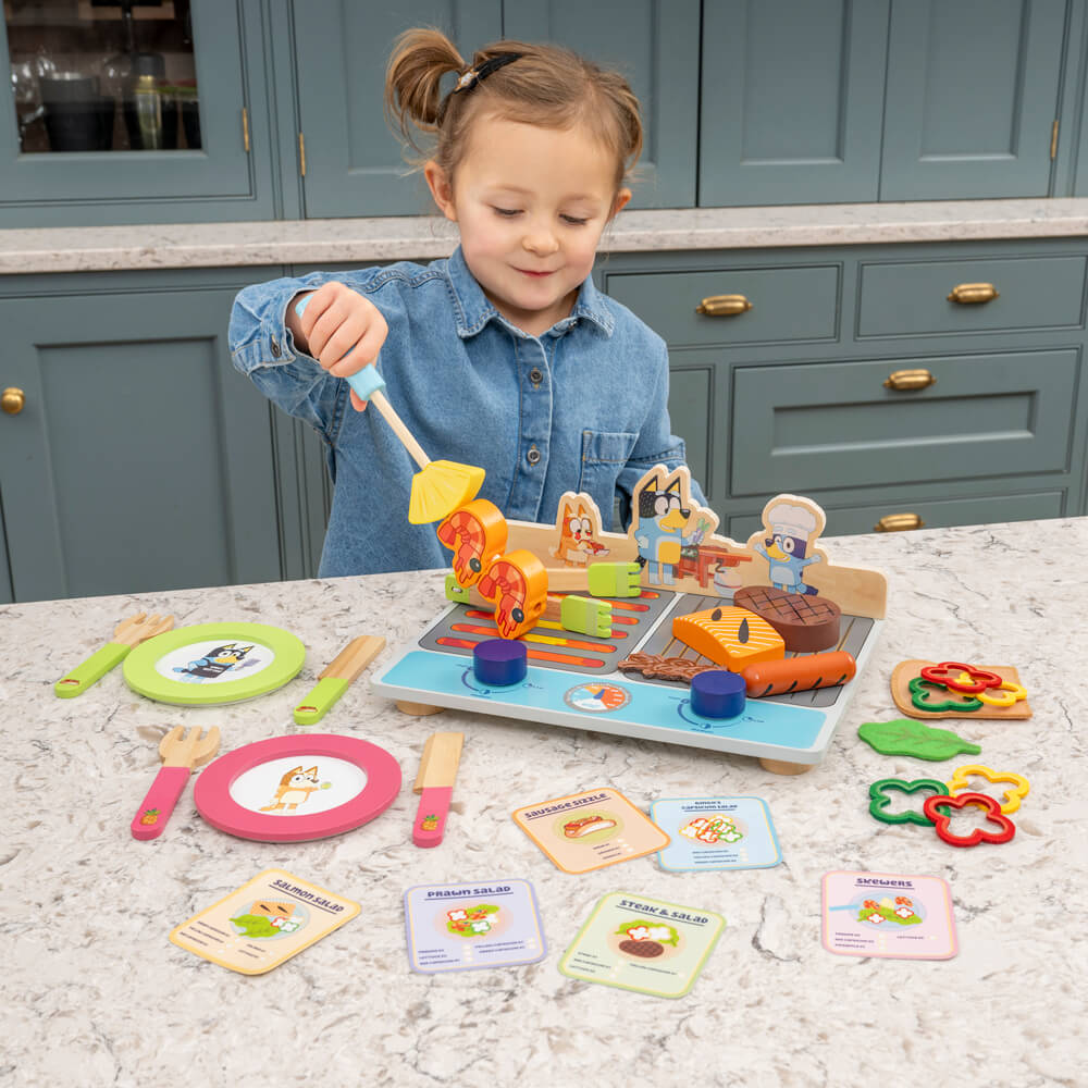 Bluey Wooden Tabletop BBQ Set
