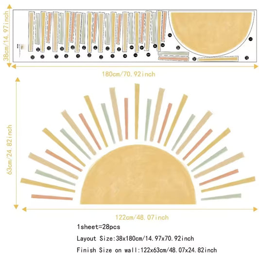 Boho Sun Wallpaper Kids Wall Stickers