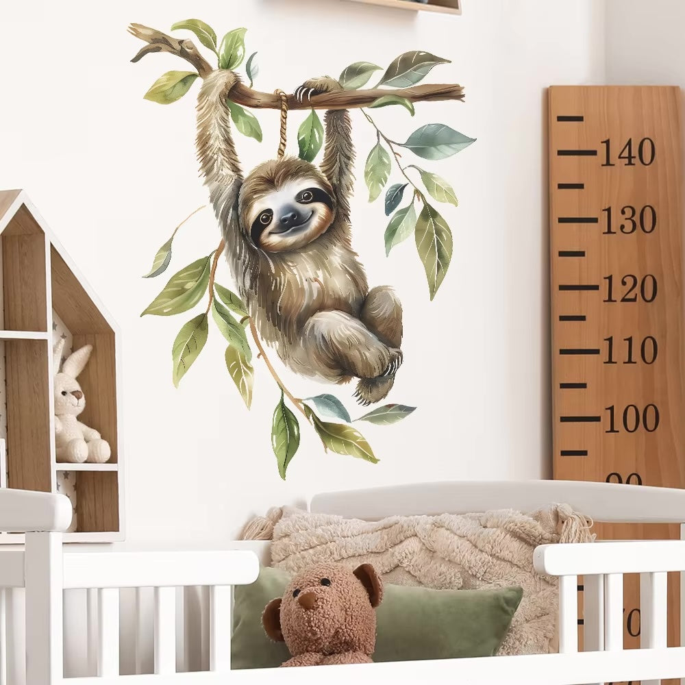 Cartoon Sloth Wall Sticker, 40x60cm