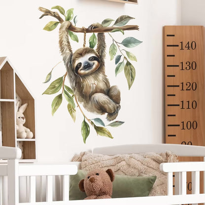 Cartoon Sloth Wall Sticker, 40x60cm