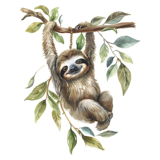 Cartoon Sloth Wall Sticker, 40x60cm