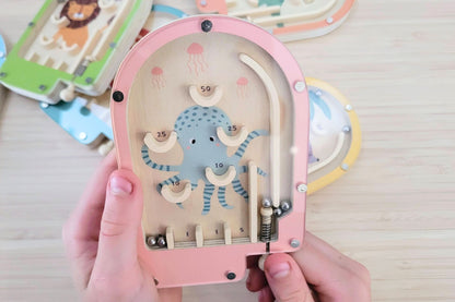 Wooden Pinball Game, set of 6