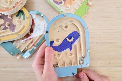 Wooden Pinball Game, set of 6
