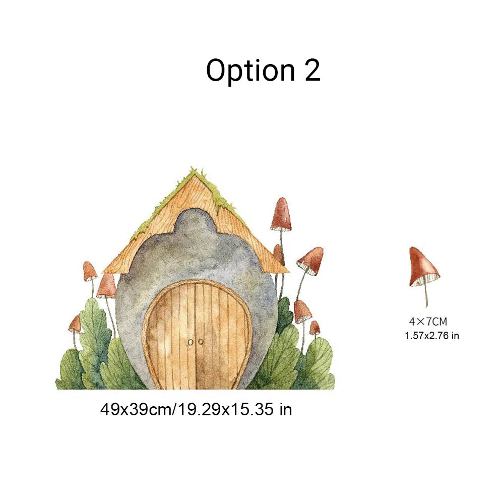 Boho Cartoon Animal & Mushroom House Fabric Wall Decals
