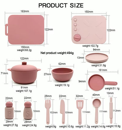 3-Piece Silicone Cooking Play Set