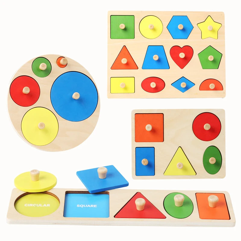 Wooden Shape and Colour Matching Boards for Babies & Toddlers