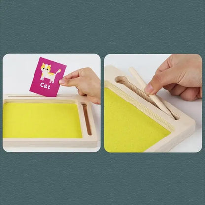 Montessori Wooden Sand Tray with Stylus