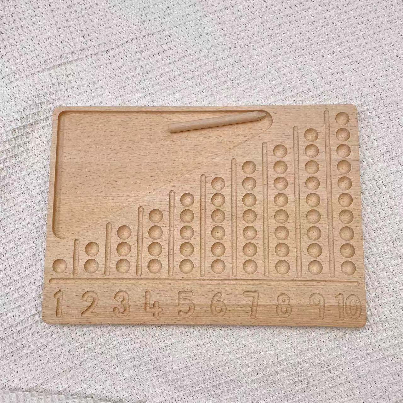 Montessori Wooden Counting Board and Beads