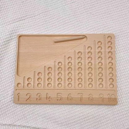 Montessori Wooden Counting Board and Beads