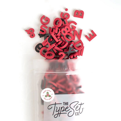 1" 200pc Holly Berry Red Magnetic Letters