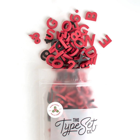 1" 200pc Holly Berry Red Magnetic Letters