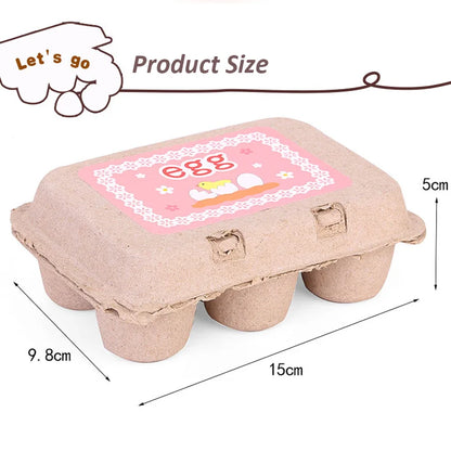 6pcs Wooden Play Eggs – Pretend Food Toy Set