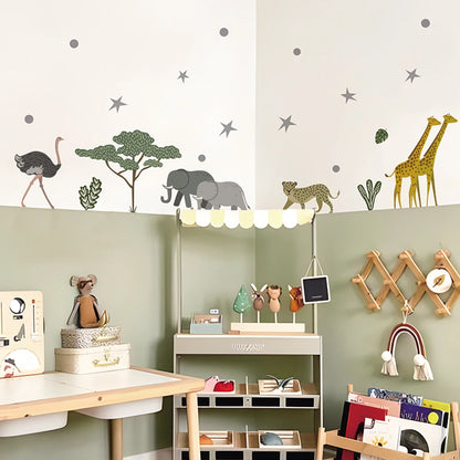 Boho Fabric Bear & Woodland Animals Wall Decal