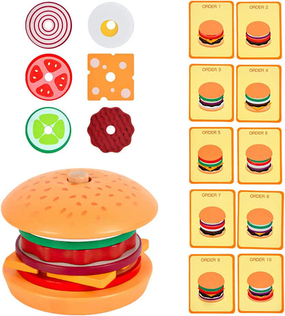 Wooden Burger or Sandwich Stacking Toy