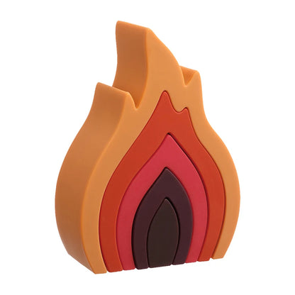Montessori Silicone Stacking Blocks Sets - Flame