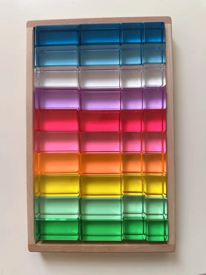 See-Through High-Transparency Rainbow Stacking Block Sets