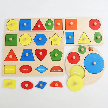 Wooden Shape and Colour Matching Boards for Babies & Toddlers