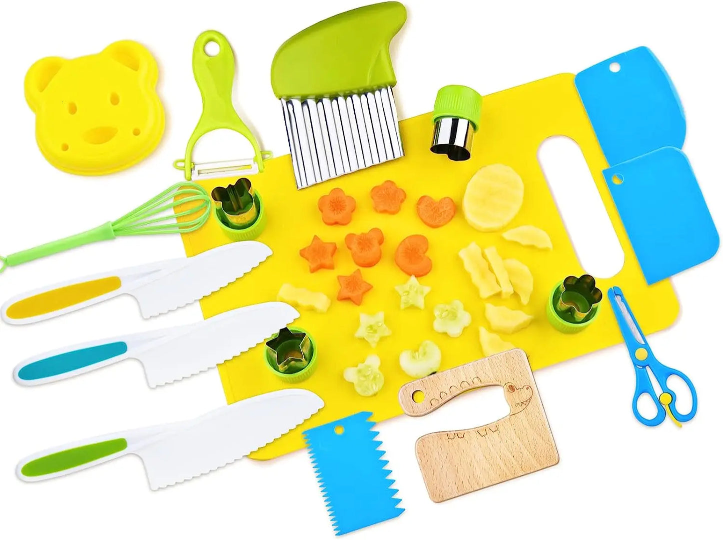 Montessori-Inspired Kids Kitchen Tool Set – Real Cooking for Little Chefs, 17 pieces