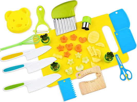 Montessori-Inspired Kids Kitchen Tool Set – Real Cooking for Little Chefs, 17 pieces