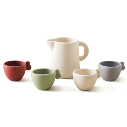 Montessori Wooden & BPA-Free Silicone Pretend Play Teapot Set