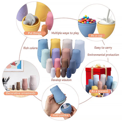 Montessori Silicone Nesting Doll Sets for Babies