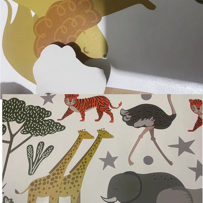 Boho Fabric Bear & Woodland Animals Wall Decal