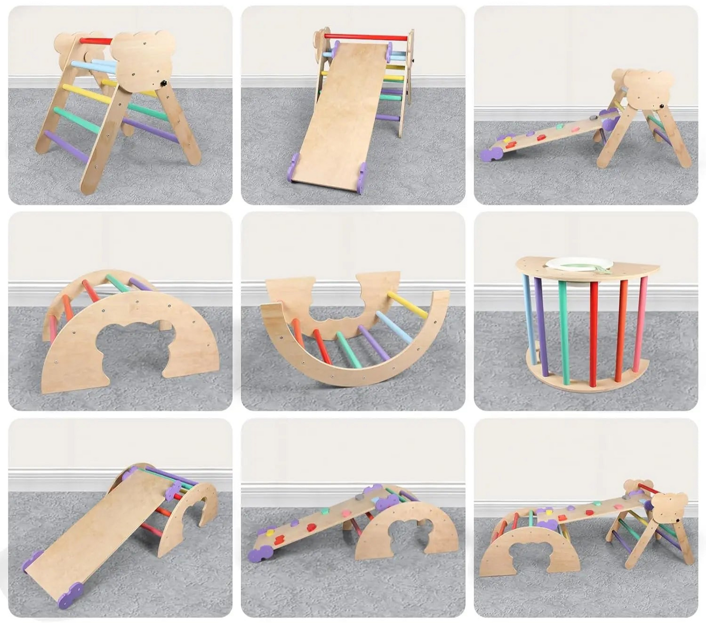 9-in-1 Foldable Montessori Climbing Set for Toddlers