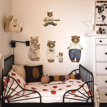 Boho Fabric Mushroom House & Fox Woodland Animals Wall Decals
