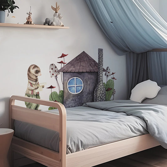 Boho Fabric Wall Decals – Fox, Animals & Cozy House Design