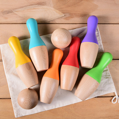 Wooden Bowling Set