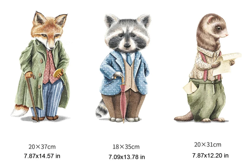 Boho Fabric Wall Decals – Fox, Animals & Cozy House Design