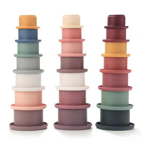 Montessori Silicone Stacking Blocks Sets - Cups