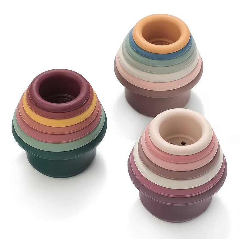 Montessori Silicone Stacking Blocks Sets - Cups