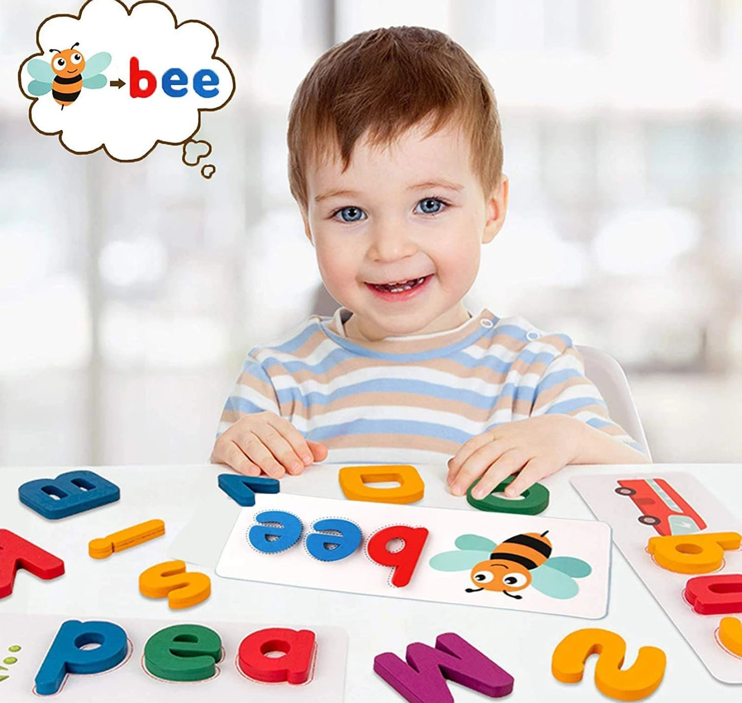 Wooden Spelling & Alphabet Puzzle Game