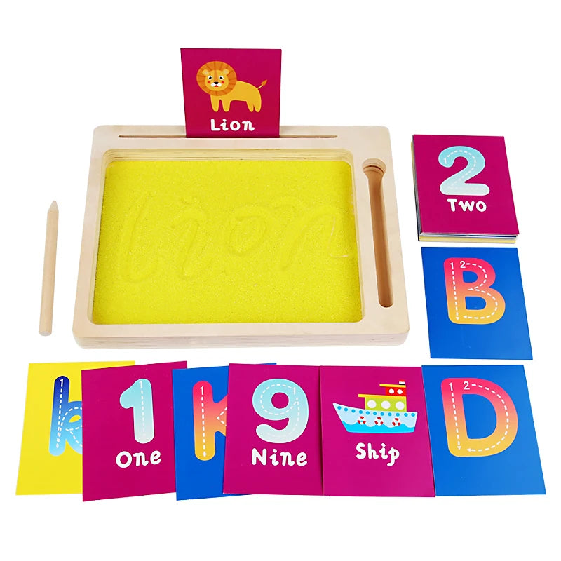 Montessori Wooden Sand Tray with Stylus