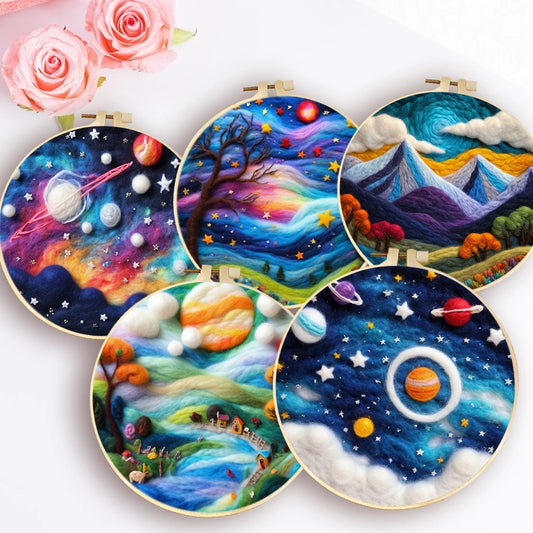 Wool Felting Painting Kits - Sky