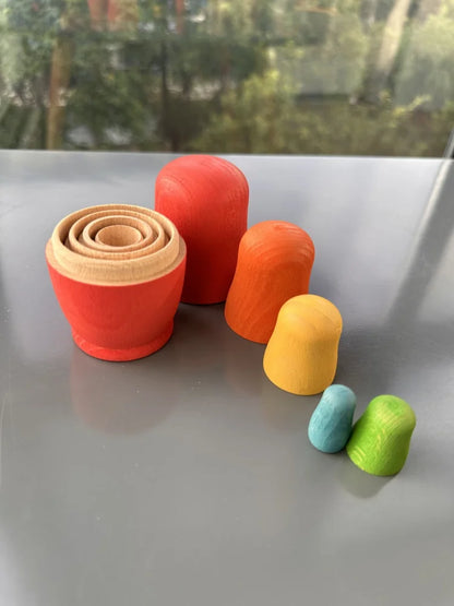 Wood Montessori Toys Rainbow Stacking Bridge Cars Matryoshka Dolls Forest Trees for Kids Educational Blocks Play