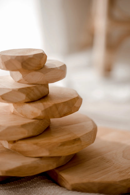 Natural Wooden Stacking Stones
