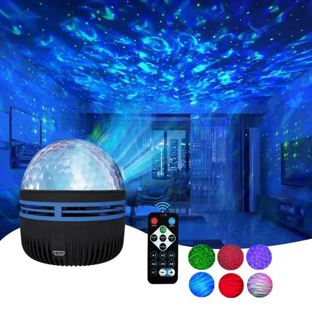 1pc LED Northern Lights Projection Lamp,Aurora Borealis Effect,Remote Control,USB Powered,Color-Changing Light,For Bedroom Decor