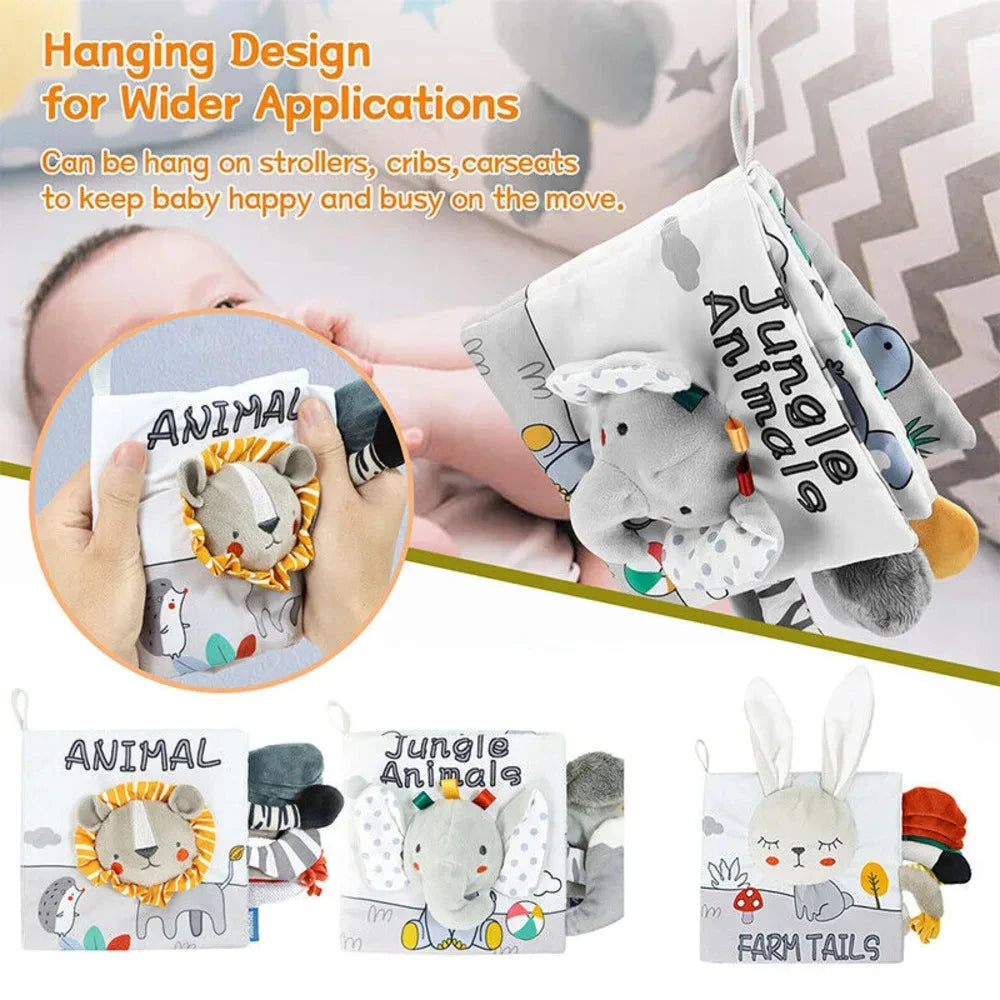 Animal Sensory Soft Book for Babies – Early Learning Toy for Ages 0 to 12 Months