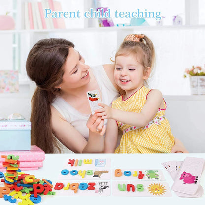 Wooden Spelling & Alphabet Puzzle Game
