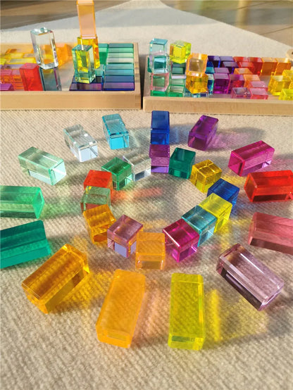 See-Through High-Transparency Rainbow Stacking Block Sets